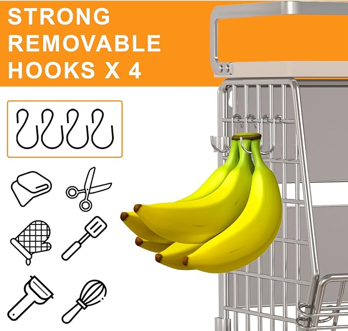 Fruit Basket 2 IN 1 Magnetic & Hanging Wall Produce Basket for Potato Onion Fruit and Vegetable Storage,Magnetic Spice Rack for Refrigerator Kitchen Counter Cabinet Pantry - Image 4