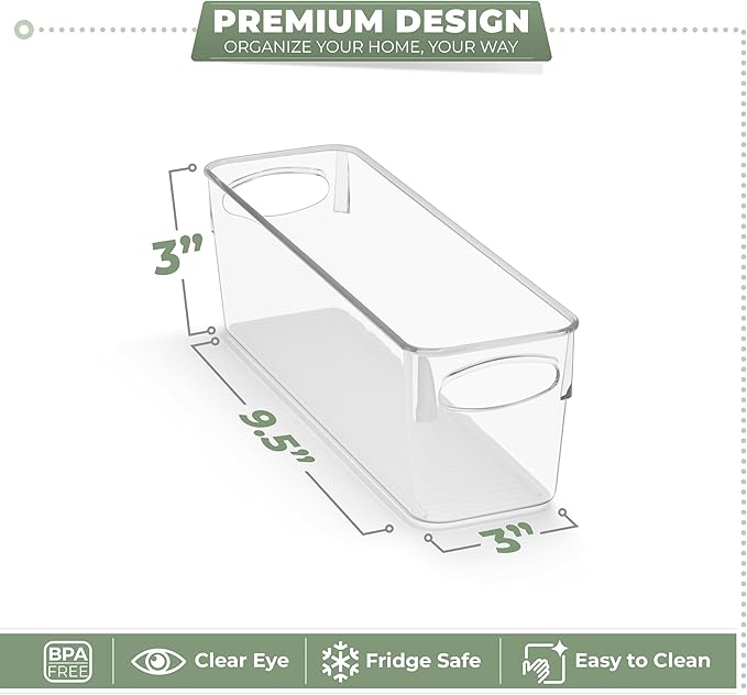 Sorbus 10-Pack Small Clear Plastic Organizing Bins – Clear Bins for Organizing, Refrigerator Organizers, Fridge Organizer, Pantry Storage, Kitchen Organizer, and Pantry Organizers and Storage Bins - Image 3