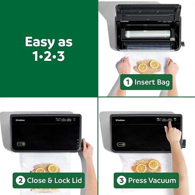 FoodSaver Vacuum Sealer Machine, Automatic Bag Detection, Sous Vide Friendly, with sealer bags, roll, handheld vacuum sealer, black - Image 9