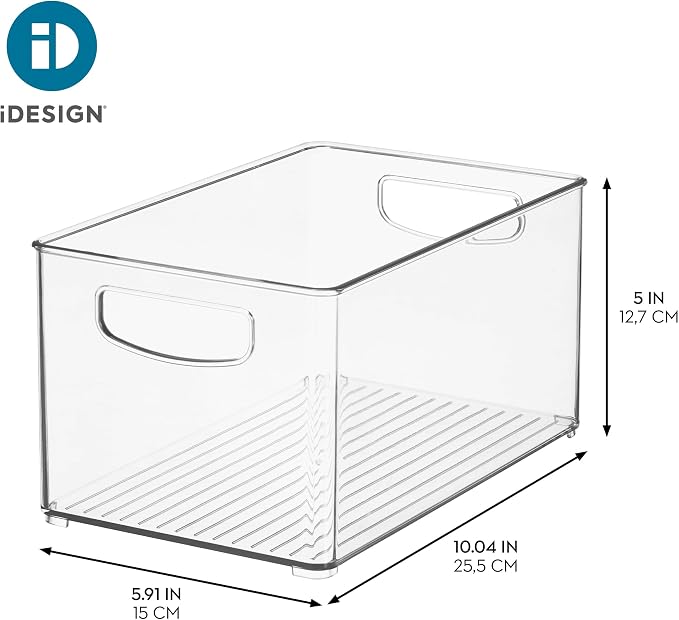 iDesign Stackable Clear Plastic Bin, 4-Pack | Kitchen Organizers and Storage, For Fridge and Pantry - Image 4