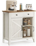 VASAGLE LIRY Collection - Buffet Cabinet, Coffee Bar Cabinet with a Drawer, Adjustable Shelf, Sideboard Storage with Cable Hole, Drawer Divider, Rustic White and Honey Brown UBBK341W01V1S by Unknown