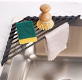 Tomorotec Triangle Roll Up Dish Drying Rack with Silicone Coating, Black | 304 Stainless Steel with BPA-Free Silicone, Triangle Design Maximizes Sink Corner Space, Fits Compact Kitchens And RVs by Tomorotec