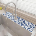 24" X 5.5" Kitchen Sink Splash Guard Faucet Mat Flora Super Absorbent Fast Drying Faucet Guard & Draining Mat Sink Splash Guard Behind Faucet for Kitchen, Bathroom by Unknown