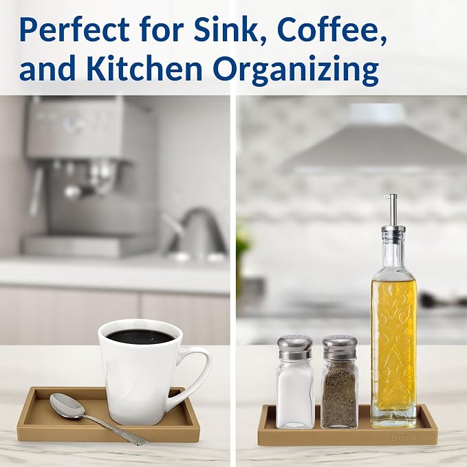 Countertop & Vanity Silicone Tray - Small 7.7" Kitchen Soap Tray | Kitchen Sink Soap Tray, Dish Soap Tray for Kitchen Counter, Bathroom Tray, Silicone Soap Dispenser Tray & Sponge Holder - Image 7