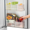 Refrigerator Organizer Box, Fridge Side Door Storage Containers Plastic Translucent Set of 5 (2M+3S) by Poeland