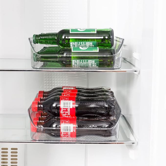 2 Pack Water Bottle Organizer Refrigerator Organizer Bins and Clear Storage Bins for Fridge, Freezer, Cabinet, Cupboard, Pantry Shelf, BPA-Free - Image 6