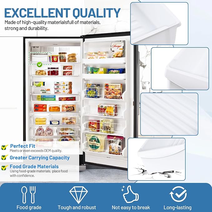 240385201 Ice Cube Container Storage Freezer Bucket | for Frigidaire Kenmore Crosley Refrigerators Storage Freezer Bin Replacement 7240385201 891419 AP2116228 PS430380 EAP430380 - Image 5