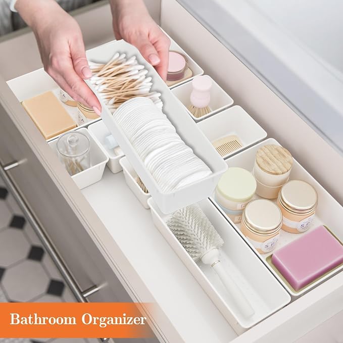 SpaceHacks 25 PCS Plastic Drawer Organizer, 4-Size Versatile Organizer Trays & storage Bins - Image 6