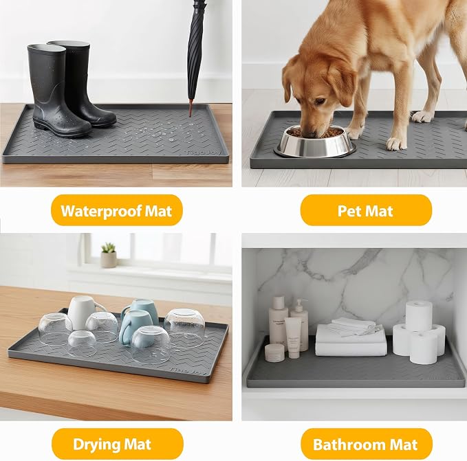 TigeJoy Under Sink Mats for Kitchen Waterproof 25" x 19", Cabinet Liner | Leak-Proof Silicone Mat Sink Protector, Kitchen Essentials Organizer and Storage,Boot or Shoe Tray, Pet Feeding Mat - Image 7