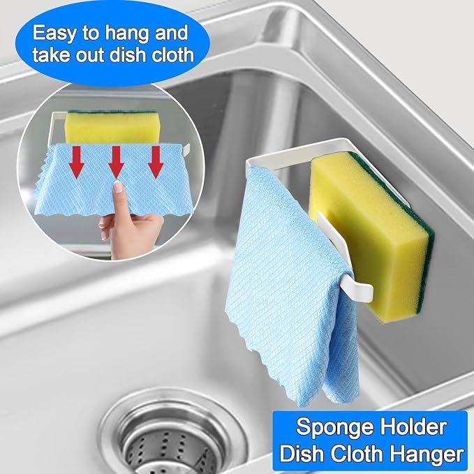 GAViA Sponge Holder for Kitchen Sink, Sink Caddy, Wall Hanging or in-Sink | Removable Sink Rack, Rustproof Brush Holder, Self-Draining Sink Organizer, Inside Sink, Wall-Mounted, White, No Drilling - Image 4