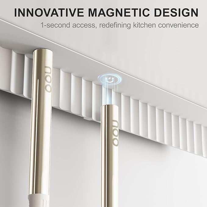 OOU Silicone Kitchen Cooking Utensils Set, 446°F Heat Resistant Kitchen Tool Set with Magnetic Wall Mounted Holder, 6 pcs Spatula Set with Stainless Steel Handle, Dishwasher Safe - Image 2