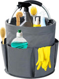 Cleaning Caddy with Handle, 17L Foldable Cleaning Supplies Organizer, Portable Storage Basket, Cleaning Supply Caddy, Multifunctional Cleaning Bucket Bag for Garden, Home, Kitchen (Grey) by Unknown