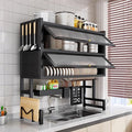 Over Sink Dish Drying Rack 2 Tier Stainless Steel Dish Drainer with Cover and Utensil Holders Large Capacity Space Saving Kitchen Organizer by SofaHillsBrandflagship