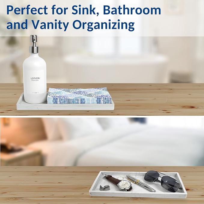 Silicone Countertop & Vanity Tray – 11.7” Bathroom Counter Tray | Bathroom Tray, Bathroom Tray Countertop, Tray for Bathroom Counter, Silicone Kitchen Tray for Counter & Countertop Organizer - Image 6