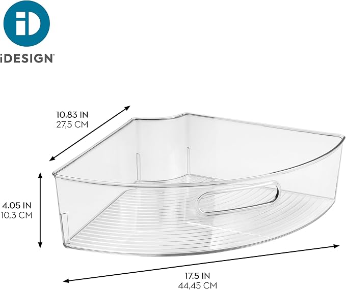 iDesign Clear Plastic 1/4 Wedge Bin for Corner Lazy Susan Cabinet,Kitchen Cabinet Organizer,(Pack of 4) - Image 4