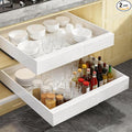 21" Deep Pull Out Cabinet Organizer, 12-22 Inch Expandable Drawer, 2 Pack | Basket adjusts 12"-22" wide; designed for cabinet interiors over 13" wide and 21" deep. 3 rails pull out up to 12". by Unknown