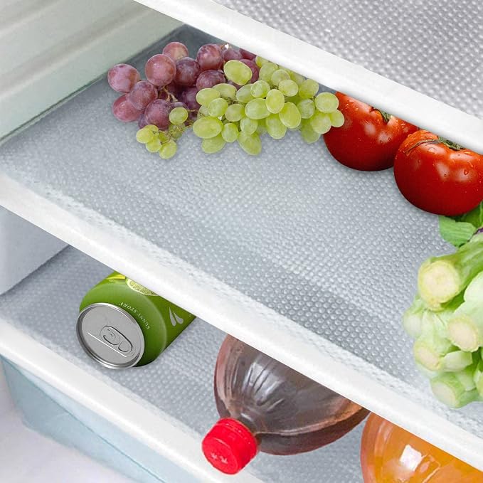 8 Pcs Refrigerator Liners Mats Washable, Refrigerator Mats Liner Waterproof Oilproof, Shinywear Fridge Liners for Shelves, Cover Pads for Freezer Glass Shelf Cupboard Cabinet Drawer (8 Clear) by Shinywear