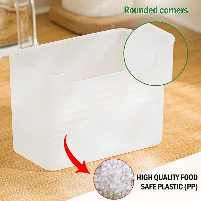 Refrigerator Organizer Box, Fridge Side Door Storage Containers Plastic Translucent Pack of 4 - Image 7