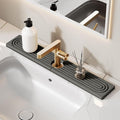 23.6 Inch Stone Faucet Mat for Kitchen Sink Splash Guard - Diatomite Quick Dry Stone Mat Kitchen Sink Protectors, Water-Absorbent Faucet Handle Drip Tray (Dark Gray, 23.6" x 3.9") by Unknown