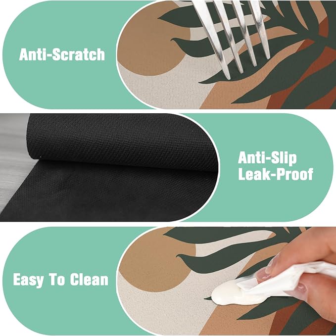 Kitchen Sink Splash Guard Faucet Mat 15" X 5.5" Boho Absorbent Fast Drying Mat Faucet Draining Mat Sink Splash Guard Behind Faucet Drip Catcher for Kitchen Bathroom - Image 7