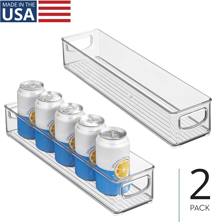 iDesign Slim Clear Plastic Storage Bin, Extra Long Narrow Stackable Organizer for Kitchen and Pantry, 2-Pack - Image 2