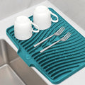 TIKNIK Silicone Dish Drying Mat for Kitchen Counter, Green-1pcs, 16" x 12" | Heat Resistant & Non-Slip Dish Drain Pad with Built-In Drain, Dishwasher Safe, Quick-Dry, Hangable & Roll-Up for Storage by TIKNIKHomeOutdoor