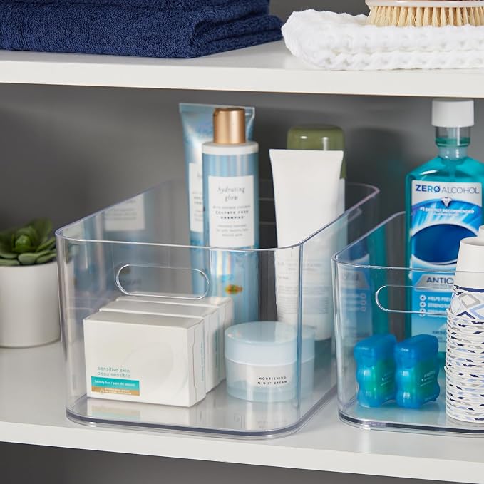 STORi Bliss XL Clear Plastic Storage Bin, Pantry Organizers & Storage Containers, Home Organization Must Haves for Kitchen, Laundry Room, Office, Closet, 12” x 8” Made in USA (Pack of 2) - Image 6
