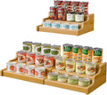 Simple Trending Expandable Bamboo Can Rack Organizer for Pantry, 3-Tier Adjustable Can Storage Holder Holds Up to 24 Cans, Canned Goods Storage Display for Cabinet, Countertop by SimpleTrending