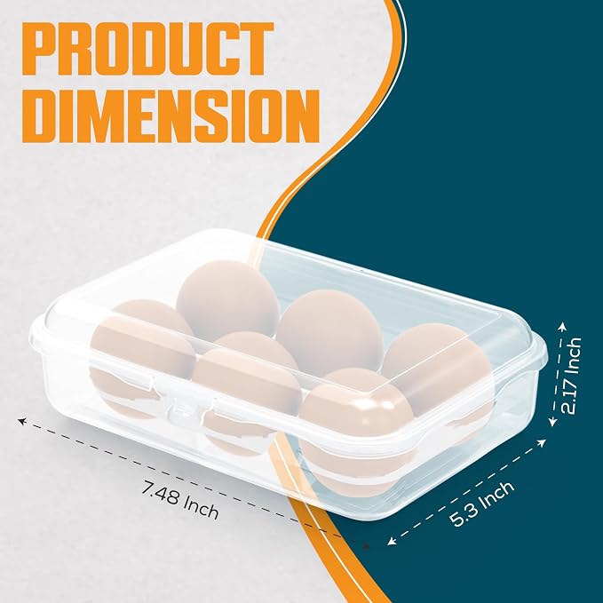 ZPU Egg Holder Camping, 2Pcs 6 Grid Egg Container, Plastic Egg Carrier for Camping Picnic Travel Outdoor Refrigerator Kitchen, Protective Egg Storage Case, Silver Grey - Image 2