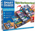 Ontel Smart Drawer Organizer - Multi-level Jewelry Holder, Cosmetics Organizer, or Office Drawer Organizer with Adjustable Dividers for Organization and Storage, Fits Drawers 9.5"W x 7.5"L x 2.75"D by Ontel