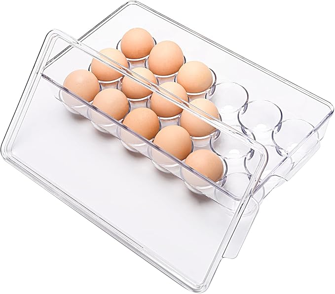 18 Eggs Holder for Refrigerator, Clear Egg Container for Fridge, Kitchen - Image 3