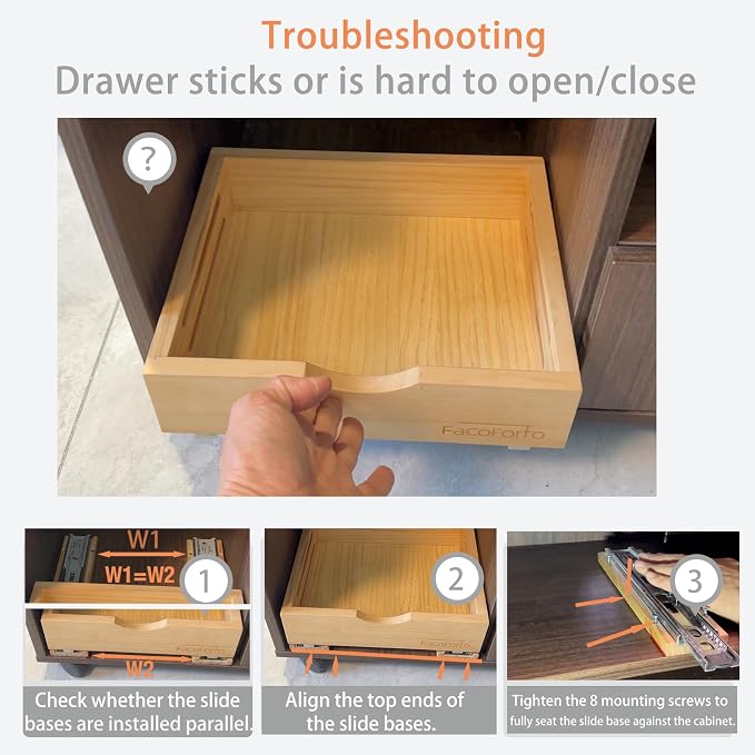 Kitchen Cabinet Organizer, Wood Pull Out Drawer, W12''×D10''×H3'' | Fully Assembled, Slide Out Shelf, Tray Drawer Box - Image 3