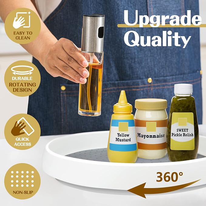 Non Skid Lazy Susan Turntable,Single Round Rotating Kitchen Spice Organizer for cabinets,Pantry, Bathroom, Refrigerator (10Inch) - Image 3