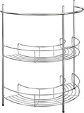 Lavish Home Pedestal Sink Organizer, Silver, 21.25” x 11” x 23.25” | Compact Under the Sink Rack with 2 Storage Shelves and Towel Holder, Space Saving Bathroom Storage by LavishHomeCollection