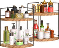 2 Pack Bathroom Counter Organizer, 2 Tier Corner Bathroom Counter Organizer Wooden Double Vanity Organizers for for Double Sink Organizers and Kitchen Storage Dresser Decoration by BSTSLL