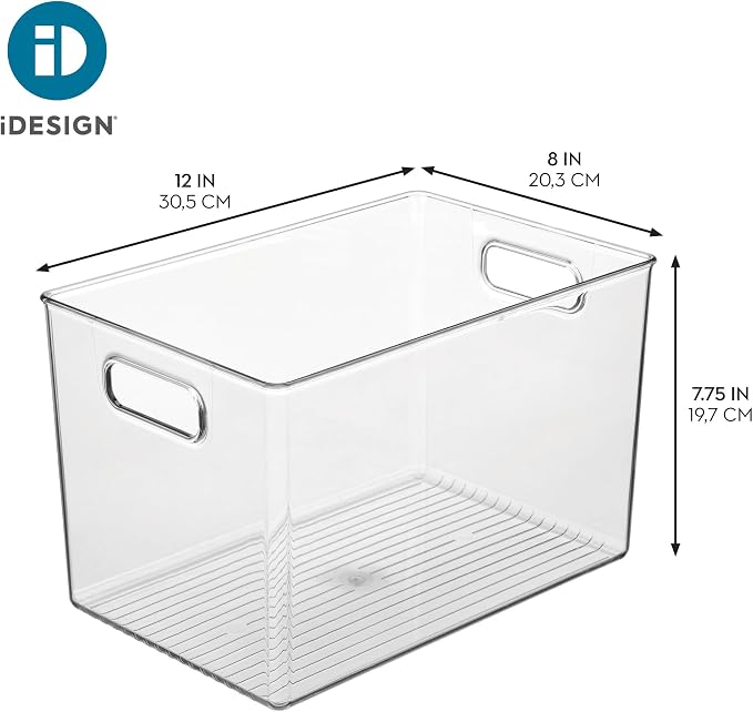 iDesign Storage Bins with Handles, Set of 2, Clear | Organizer Bins, For Kitchen, Pantry, Bathroom, or Home Office - Image 4