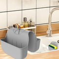 Sponge Holder for Kitchen Sink, Silicone Sink Saddle Caddy Organizer Rack, Sponges Holder Over Faucet, Hanging Kitchen Organizer Accessories Rack Basket - Grey by OKeanu