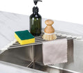 Tomorotec Triangle Roll-Up Dish Drying Rack Sink Corner Small Foldable Stainless Steel Over The Sink Multipurpose Kitchen Drainer Caddy Organizer Storage Shelf Holder (Coconut Milk White) | BPA-Free Food-Grade Silicone Edges Foldable Waterproof Rustpro... by Tomorotec