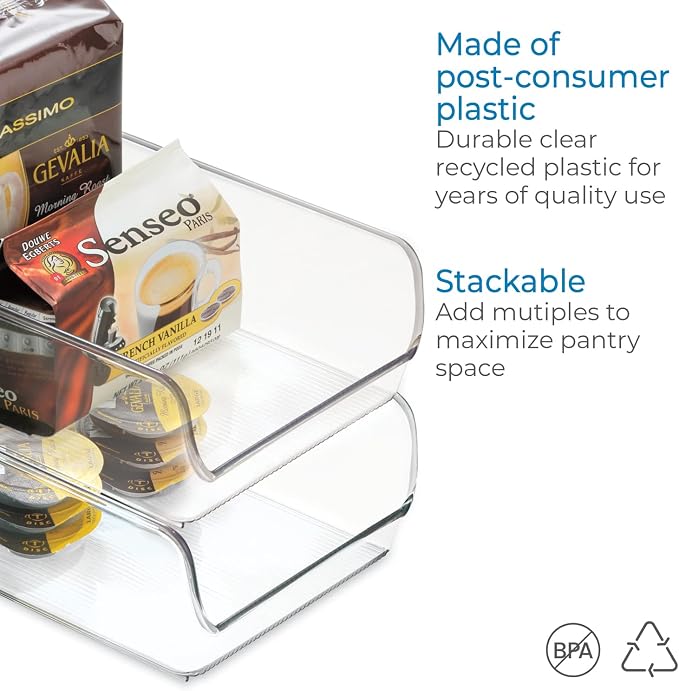 iDesign BPA-Free Plastic Freezer and Fridge Organization Bin for Kitchen, Fridge, Freezer, Pantry and Cabinet Organization, The Linus Collection – 11" x 7" x 3.5", Clear | BPA-Free Plastic, Freezer and Fridge Organization, For Kitchen, Pantry and Cabinet - Image 4