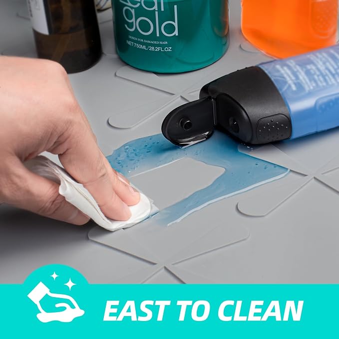 Waterproof Under Sink Mat 34"x22", Kitchen Cabinet Protector Liner | Deep Spill Guard, Easy Press to Drain, Dual Non-Slip Top & Bottom Tray for Bathroom, Pet Feeding, Organizers & Storage, Boots - Image 6
