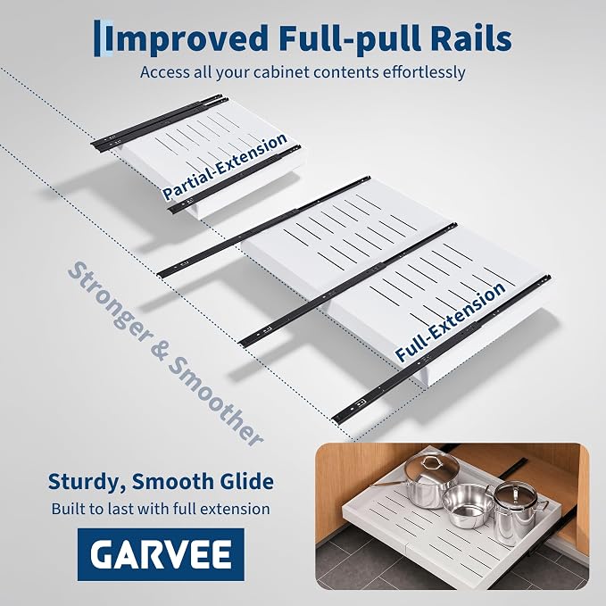 Garvee 2 Pack Pull Out Cabinet Organizers, Expandable 16.93"-27.95" Width - Image 5