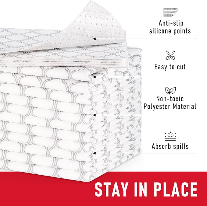 Cooyes Non Slip Refrigerator Liners, 2 in 1 Absorbent Fridge Liners and Fresh Mats Machine Washable, Refrigerator Shelf Mats for Glass Shelves Kitchen Cabinet Drawer - Image 7