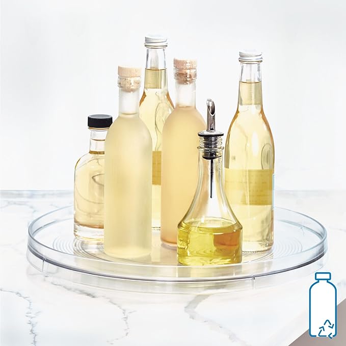 iDesign 14.5-Inch Lazy Susan Organizer, Clear | Large Turntable, For Cabinet or Pantry - Image 4