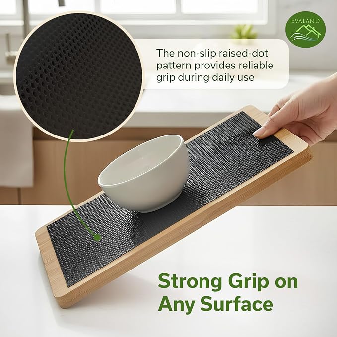 EVALAND Shelf Liner Cabinet Liner Non-Adhesive Drawer Liner 17.7 in x 33 FT | Non-Slip, Washable, Waterproof, Fridge Liners, Contact Paper, Shelf Liners for Cabinets, Kitchen, Refrigerator, Black - Image 7