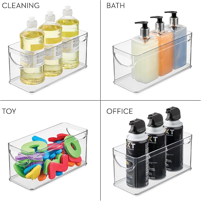 iDesign Narrow Pantry Bin with Handles, Set of 4, Clear | For Kitchen Cabinets or Fridge, Made in USA - Image 7