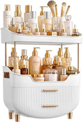 4-Tier Makeup Organizer Bathroom Countertop Storage White | Versatile Storage for Vanity, Desk, Bedroom, Holds Lipstick, Perfume, Skincare, Mask, Cosmetics by shoeboxesanddeskorganizers