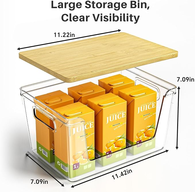 3 Set Pantry Organizer and Stackable Storage Kitchen,Sturdy and Durable Storage Basket for Potato, Onion, Garlic, Fruit, Vegetable, Produce, Clear Plastic Storage with Lid&Handle - Image 3