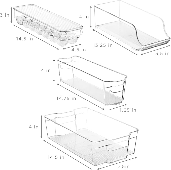 Sorbus Fridge Bins and Freezer Bins Refrigerator Organizer Stackable Food Storage Containers BPA-Free Drawer Organizers for Refrigerator Freezer and Pantry - Image 7