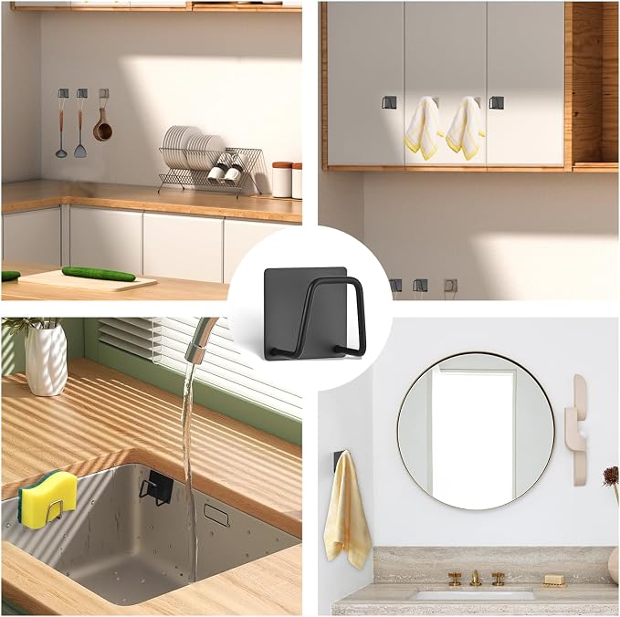 Luckyiren 2-Pack Stainless Steel Sponge Holder for Kitchen Sink - Rustproof Brushed SUS304 Sponge Caddy Organizer, Wall/Surface Mount, Drainage Design, Clutter-Free Storage - Image 8