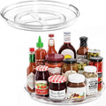 LAMU 2 Pack 11.8 Inch Lazy Susan Organizer Turntable for Cabinet, with High Edges to Prevent Falling, Large Clear Lazy Susan for Kitchen, Pantry, Refrigerator, Countertop, Table, Bathroom by YourHome-OrganizationHelper